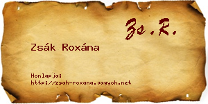 Zsák Roxána névjegykártya